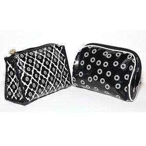 2 Unused Lancome Vintage Bags: Diamond Lattice Floral + Sun Pattern